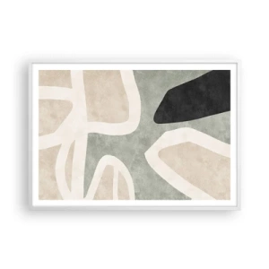 Poster in einem weißen Rahmen - Komposition mit schwarzem Motiv - 100x70 cm