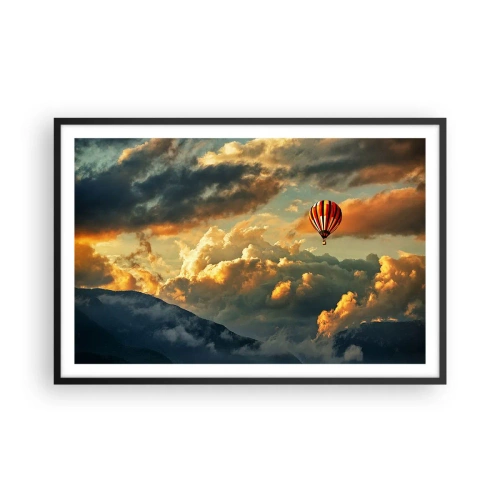 Poster in einem schwarzem Rahmen - Ich fliege, weil ich es will - 91x61 cm