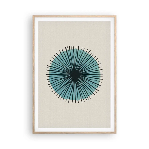 Poster in einem Rahmen aus heller Eiche - Strahlend im Blau - 70x100 cm