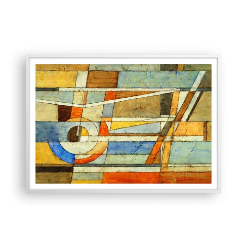 Poster in einem weißen Rahmen - Kubismus auf der Baustelle - 100x70 cm