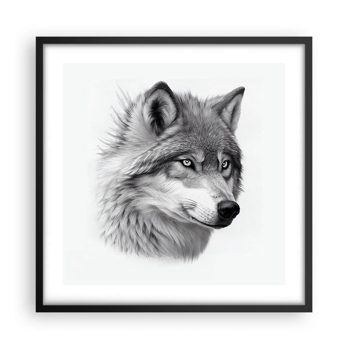 Poster in einem schwarzem Rahmen - Alpha – ohne Zweifel - 50x50 cm