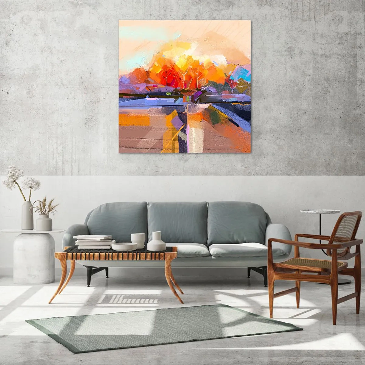 Glasbild - Bild auf glas - Der Herbst ist geworden - 50x50 cm