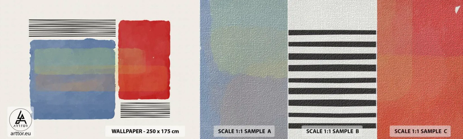 Fototapeten Muster Premium Canvas - Der Geist und der Buchstabe der Geometrie - Abstraktion, Stück, Moderne Kunst. - 100x30 cm