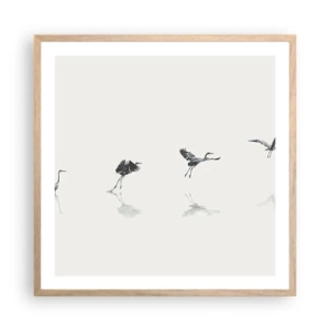 Poster in einem Rahmen aus heller Eiche - Vier einfache Schritte - 60x60 cm