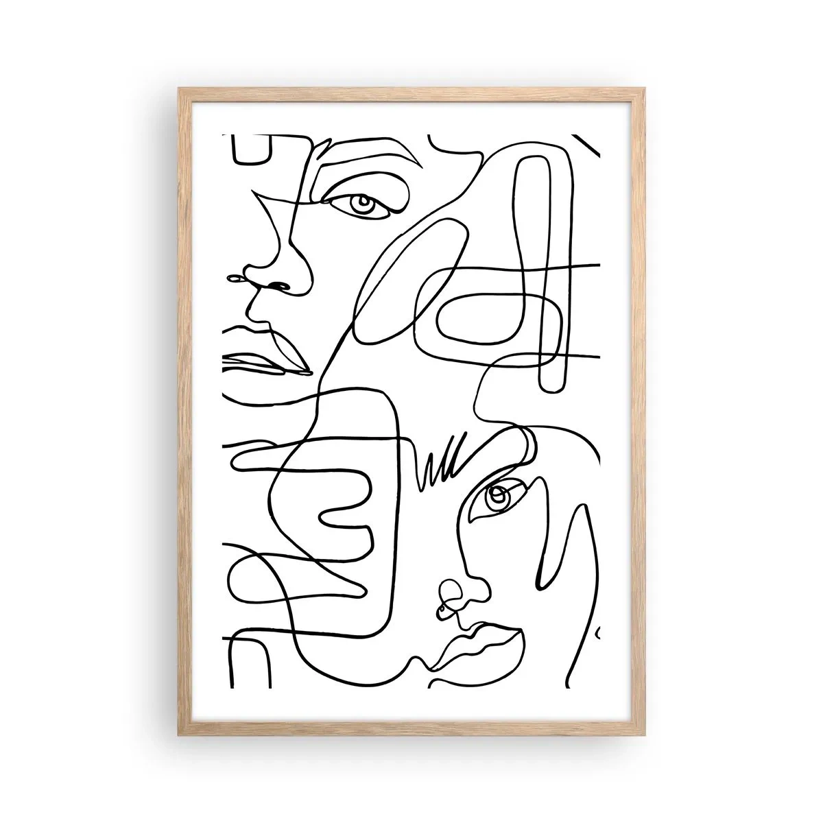 Poster in einem Rahmen aus heller Eiche - In verworrenen Gefühlen - 50x70 cm