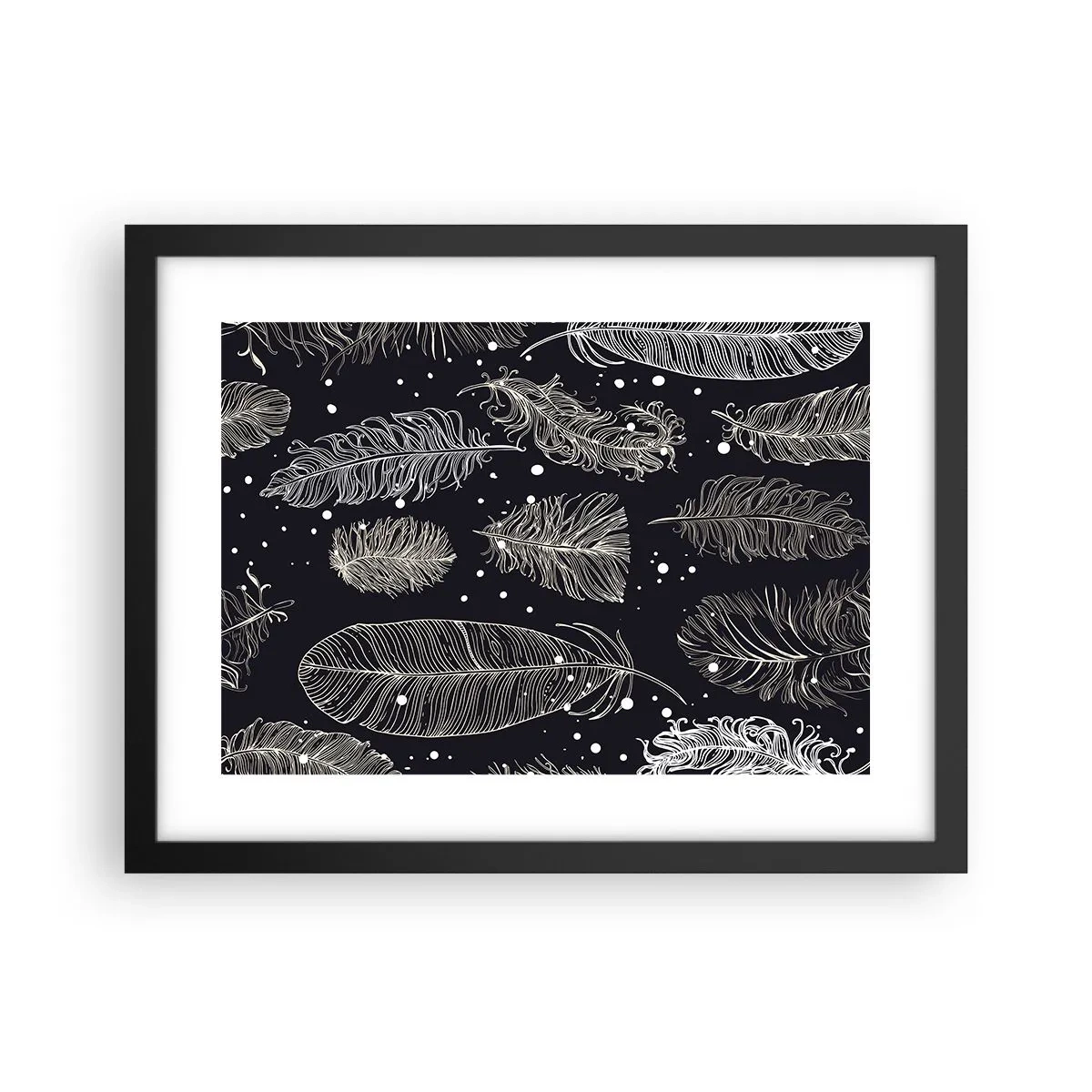 Poster in einem schwarzem Rahmen - Gefiederte Spitze - 40x30 cm