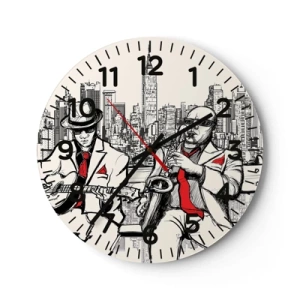 Wanduhr - Glasuhr - New Yorker Improvisation - 30x30 cm