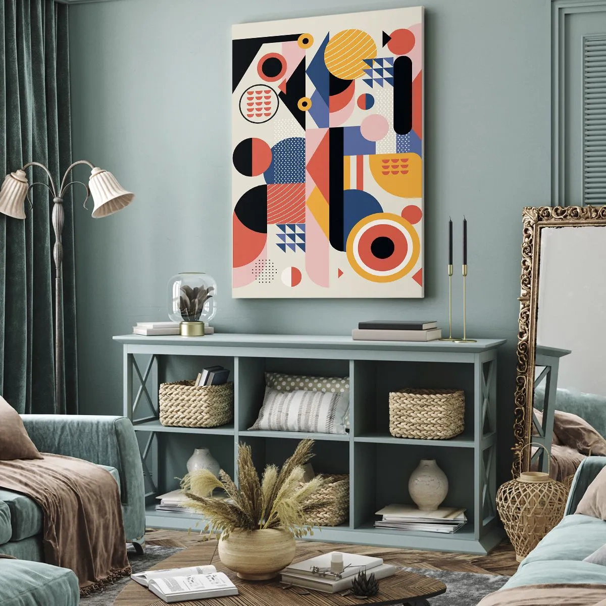 Bild auf Leinwand - Leinwandbild - Komposition: Na, los, spiel! - 65x120 cm