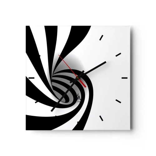 Wanduhr - Glasuhr - Und doch dreht es sich - 40x40 cm