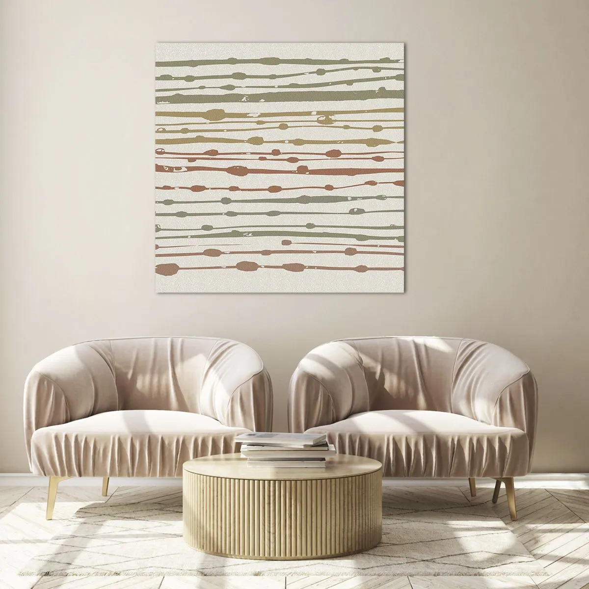 Glasbild - Bild auf glas - Musikalische Notation von Farben - 50x50 cm