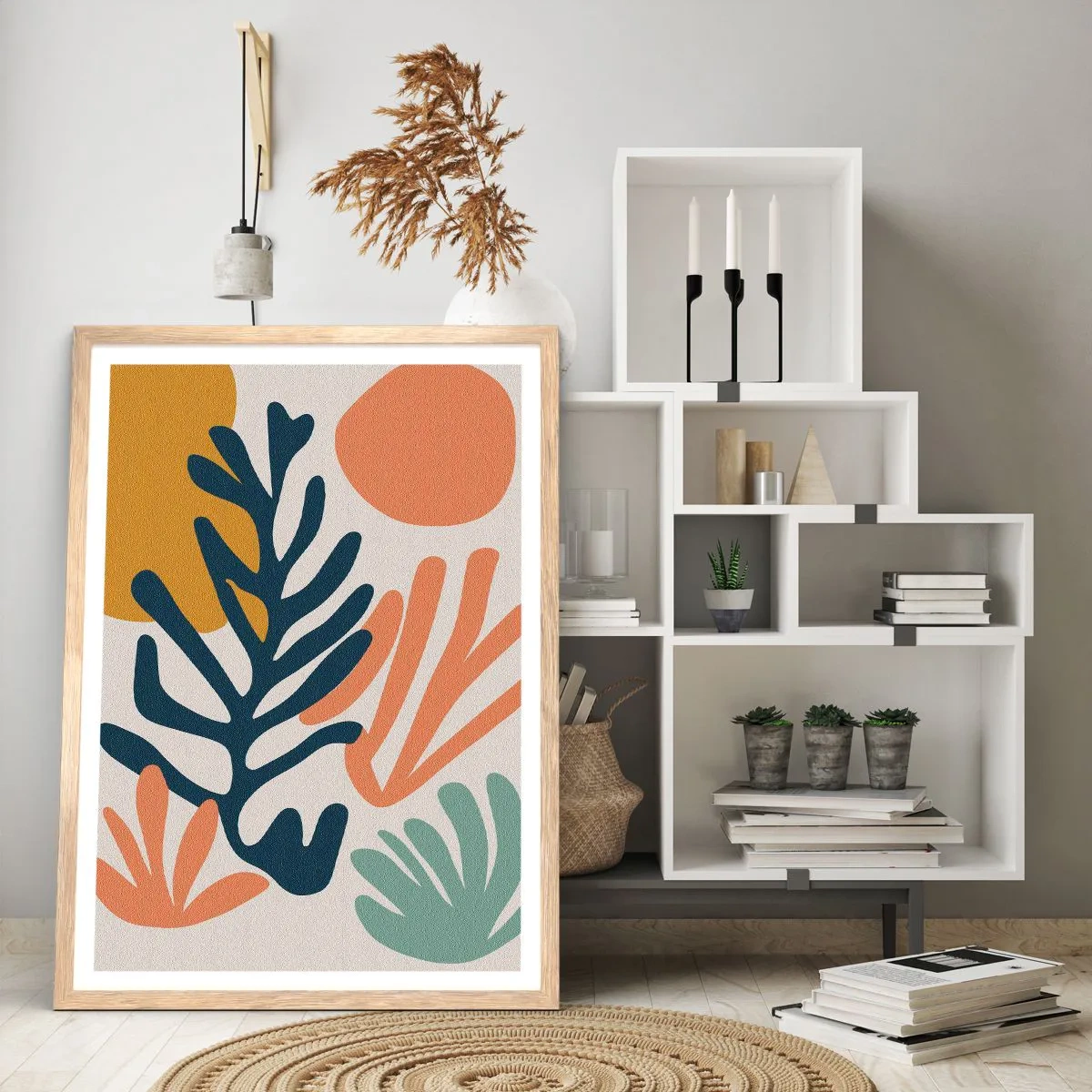 Poster in einem Rahmen aus heller Eiche - Korallenmeere - 30x40 cm