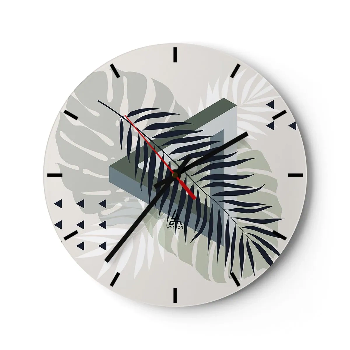 Wanduhr - Glasuhr - Natur und Geometrie – zwei Ordnungen? - 40x40 cm
