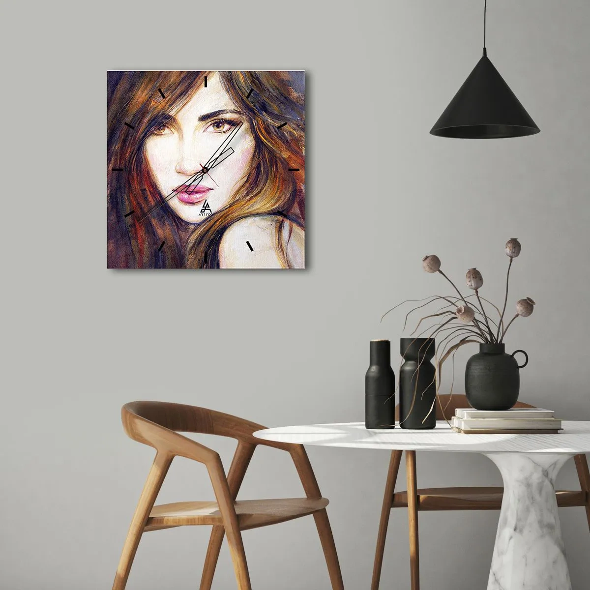 Wanduhr - Glasuhr - Einen Penny für deine Gedanken - 30x30 cm