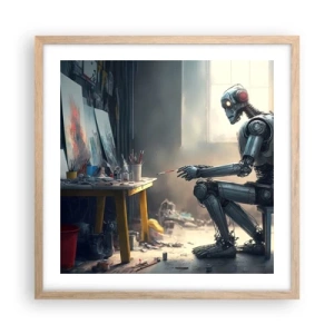 Poster in einem Rahmen aus heller Eiche - Schöpfungsakt - 50x50 cm