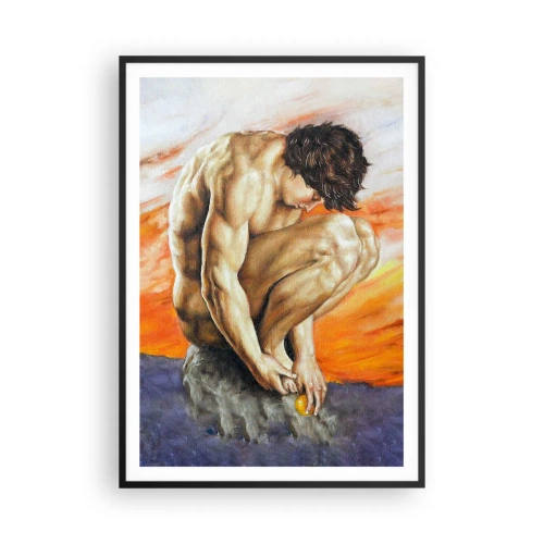 Poster in einem schwarzem Rahmen - In sich versunken - 70x100 cm