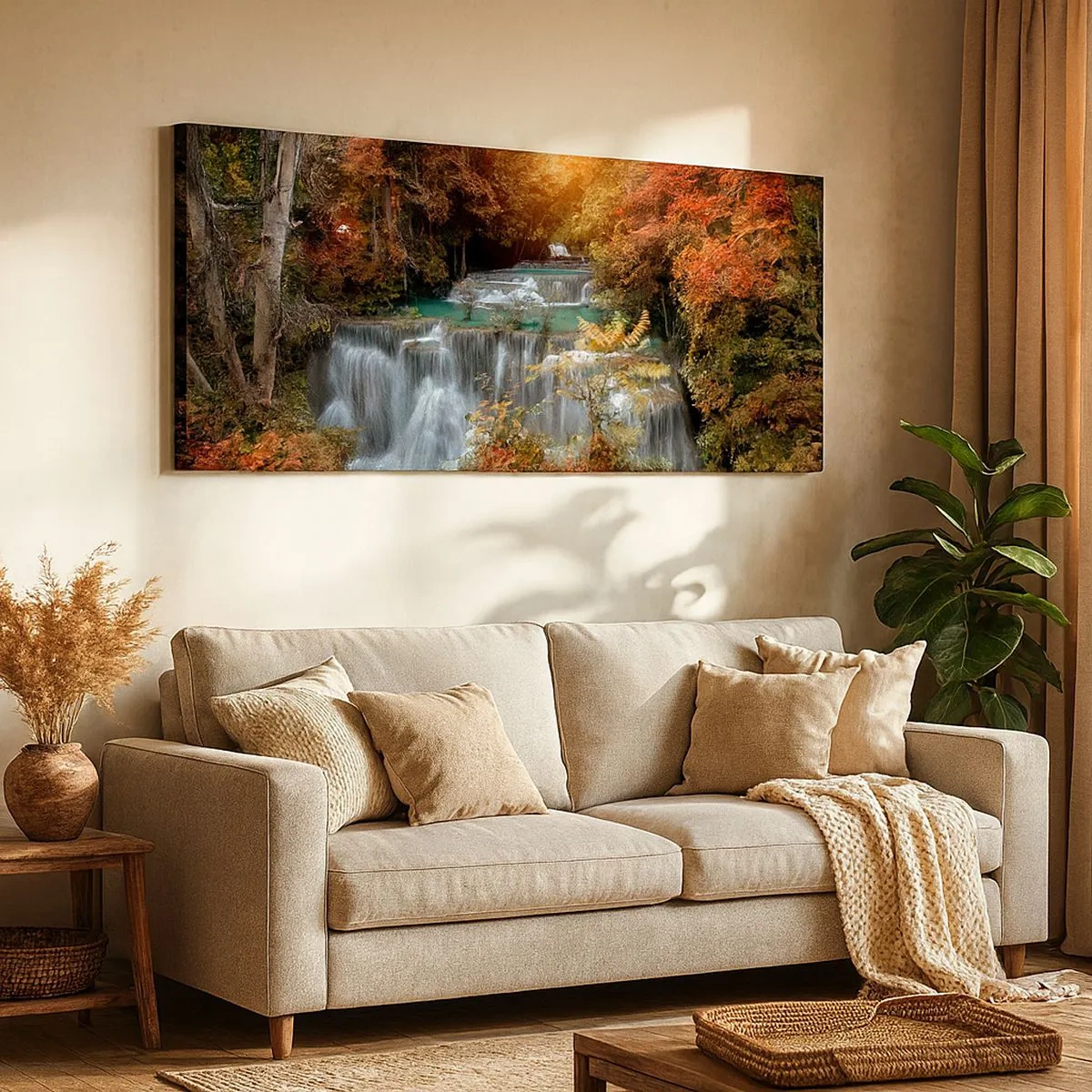 Bild auf Leinwand - Leinwandbild - Versteckter Schatz des Waldes - 100x40 cm