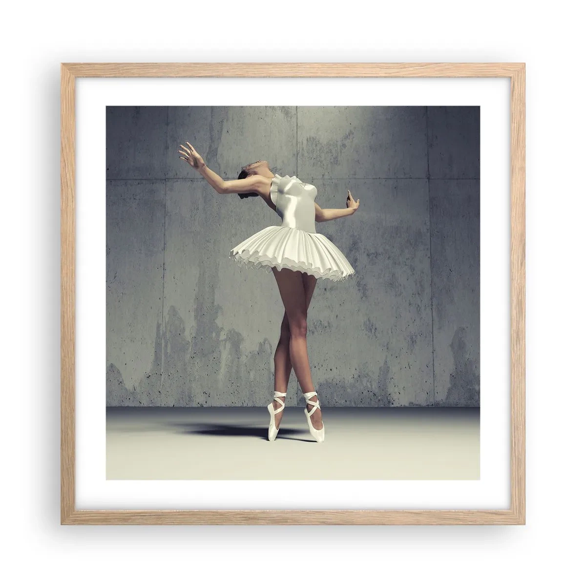 Poster in einem Rahmen aus heller Eiche - Leicht wie ein Vogel - 50x50 cm