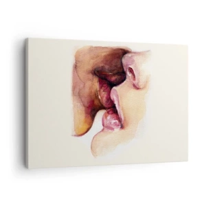 Bild auf Leinwand - Leinwandbild - Ein Aquarell einer Nahaufnahme eines Gesichts - 70x50cm - Wie Tag und Nacht, Erde und Himmel - Moderne Wanddekoration für Wohnzimmer und Schlafzimmer ARTTOR