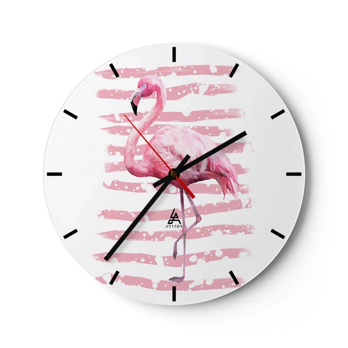 Wanduhr - Glasuhr - In Würde, aber in Pink - 40x40 cm