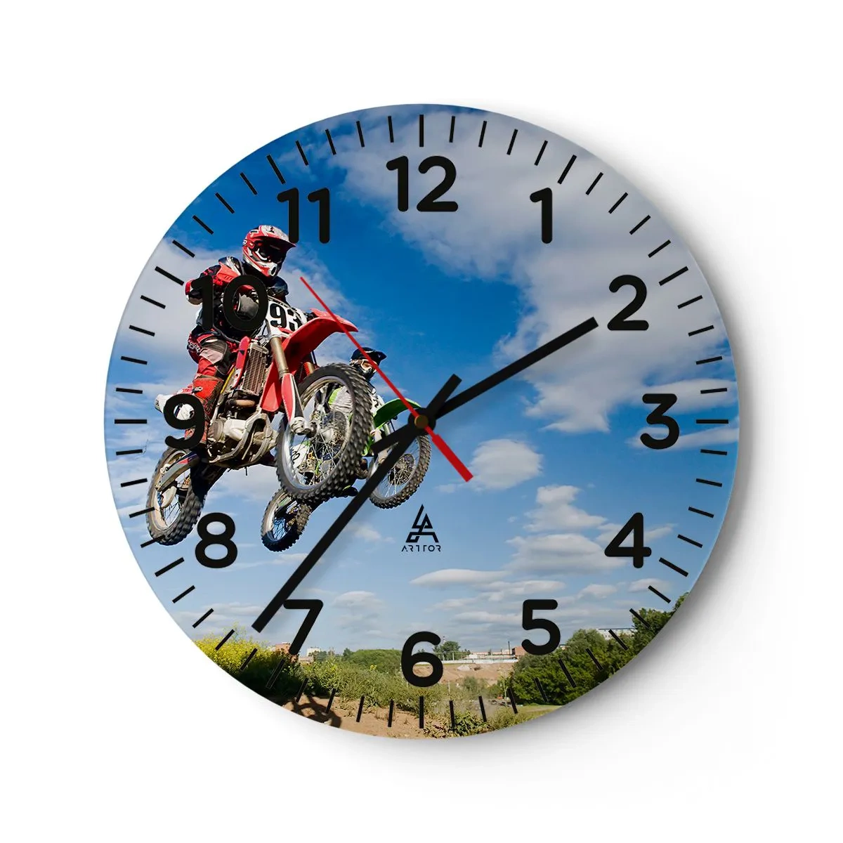 Wanduhr - Glasuhr - Himmelssprung - 40x40 cm