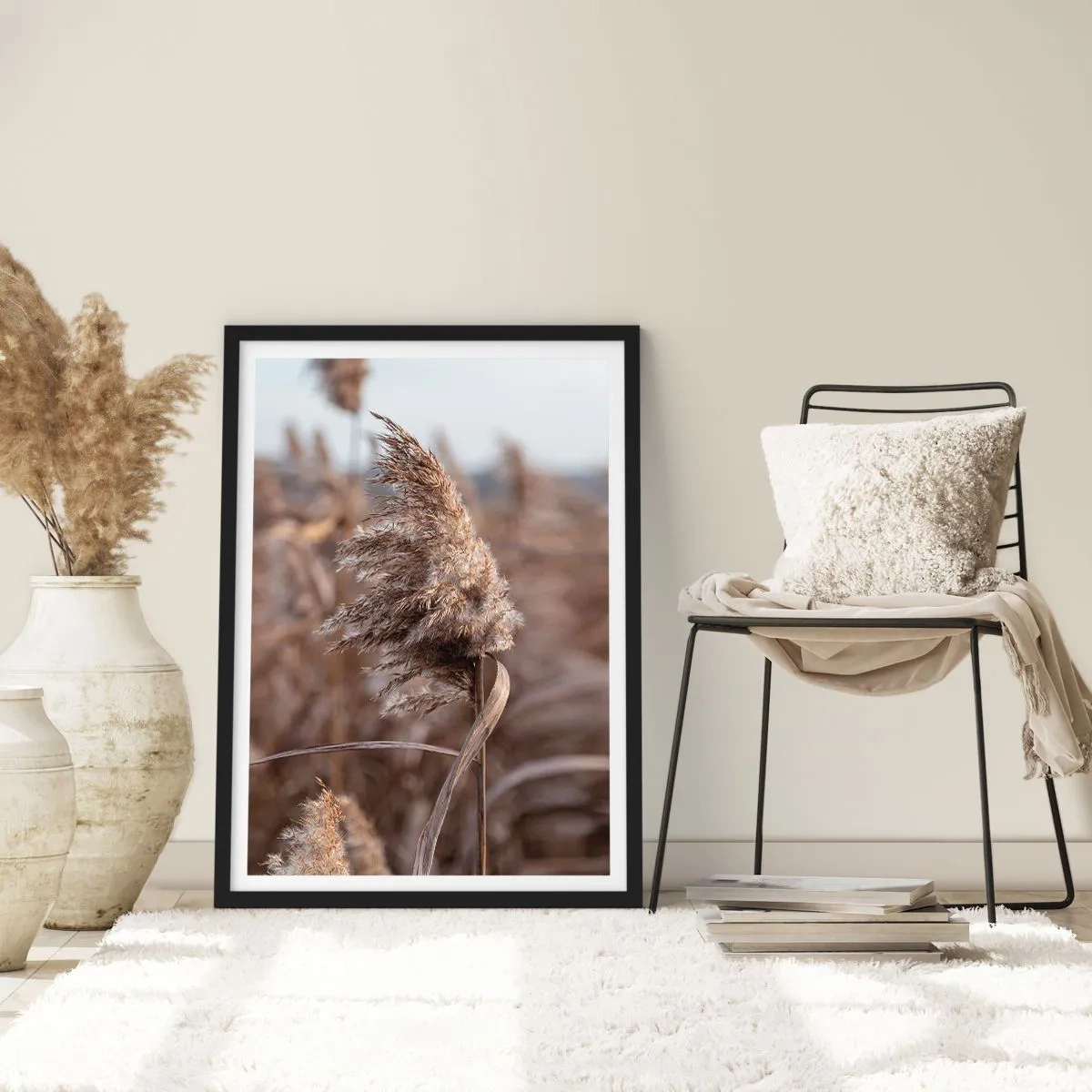 Poster in einem schwarzem Rahmen - Zeit, mit dem Wind zu gehen - 30x40 cm