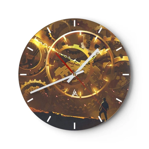 Wanduhr - Glasuhr - An der Quelle der Zeit - 40x40 cm