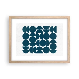 Poster in einem Rahmen aus heller Eiche - Kreise und Halbkreise - 40x30 cm