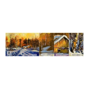 Fototapeten Muster Premium Canvas - Wintereindruck in der Sonne - Landschaft, Winter, Berghütte - 100x30 cm