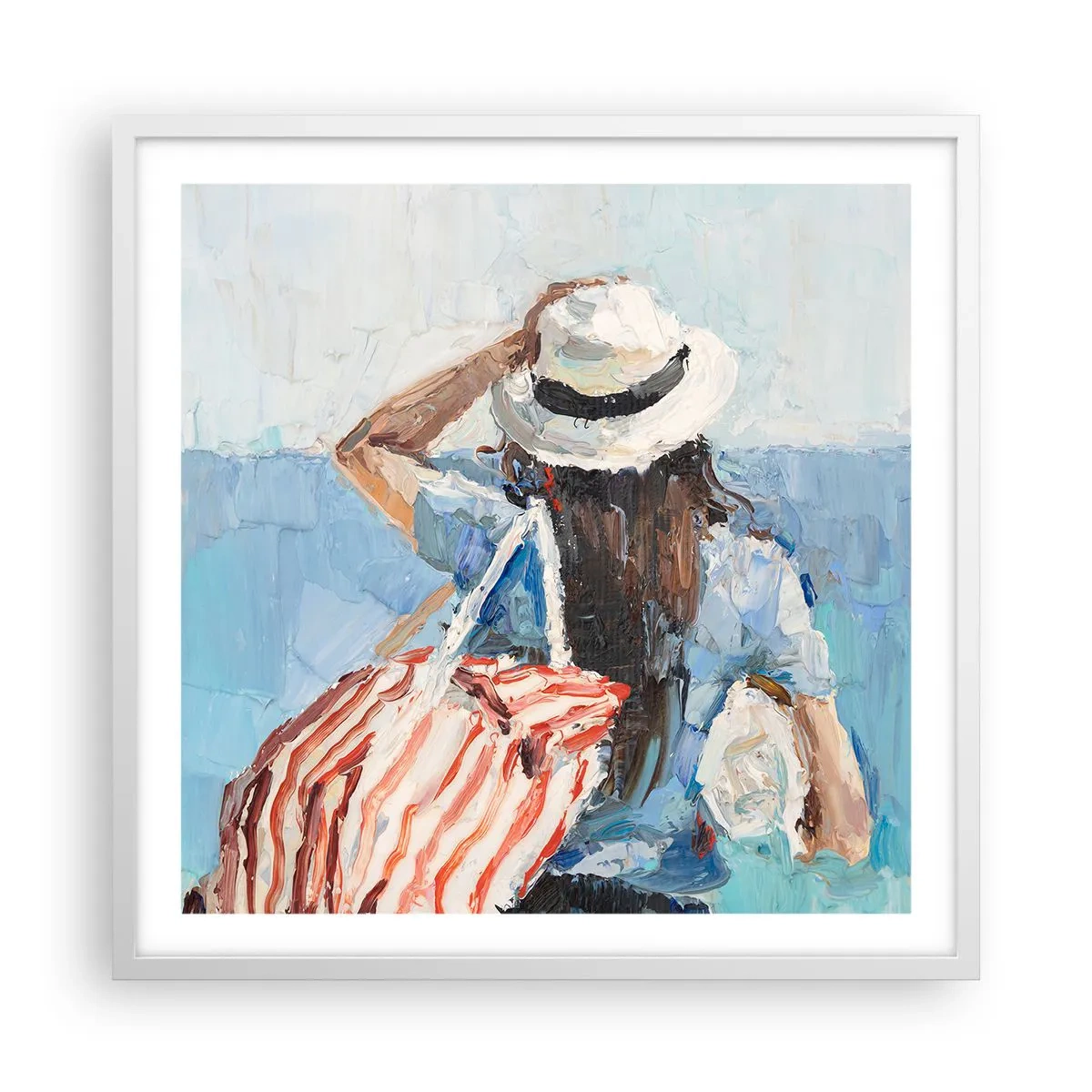 Poster in einem weißen Rahmen - Willkommen in den Sommerferien - 60x60 cm