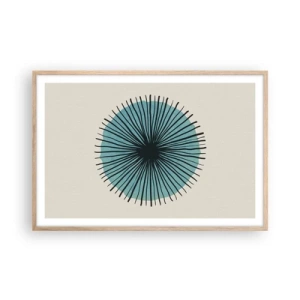 Poster in einem Rahmen aus heller Eiche - Strahlend im Blau - 91x61 cm