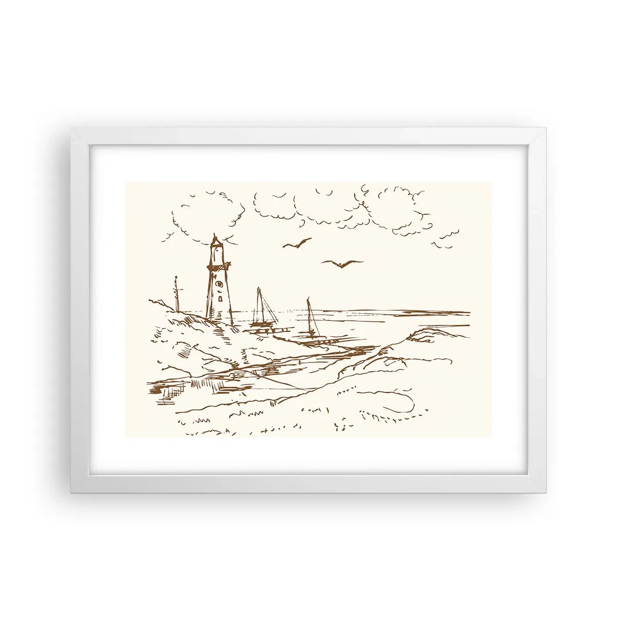 Poster in einem weißen Rahmen - Ein Überblick über die Erinnerungen an den Sommer - 40x30 cm