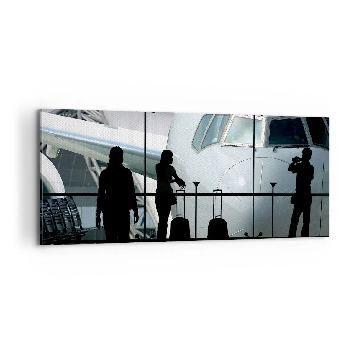 Bild auf Leinwand - Leinwandbild - Vis a vis am Flughafen - 100x40 cm