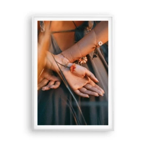 Poster in einem weißen Rahmen - Verbunden mit der Natur - 70x100 cm