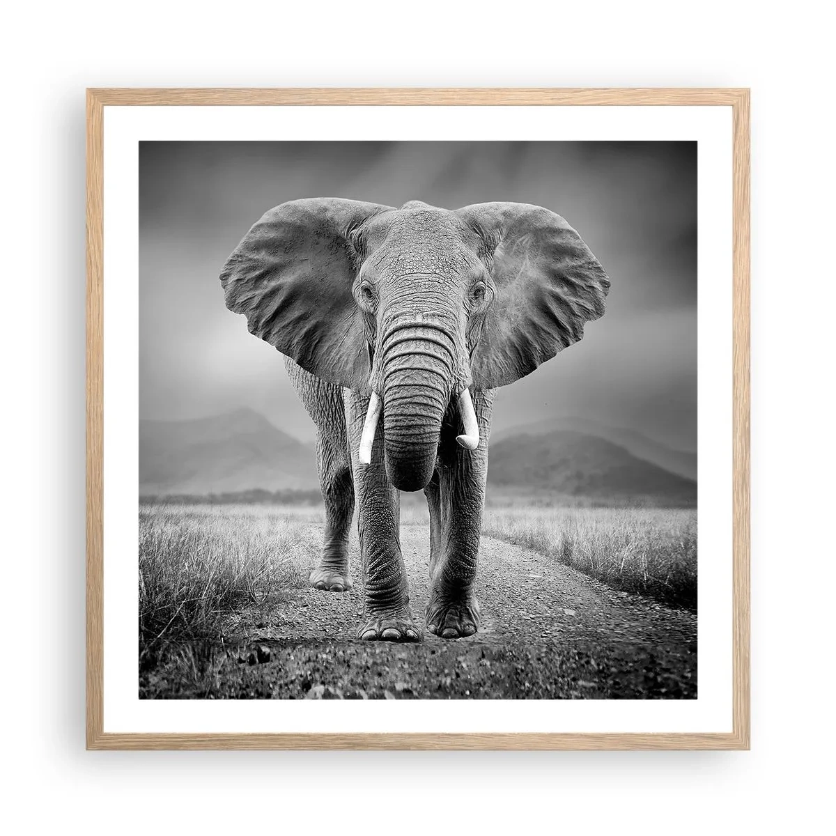 Poster in einem Rahmen aus heller Eiche - Der Gastgeber heißt willkommen - 60x60 cm