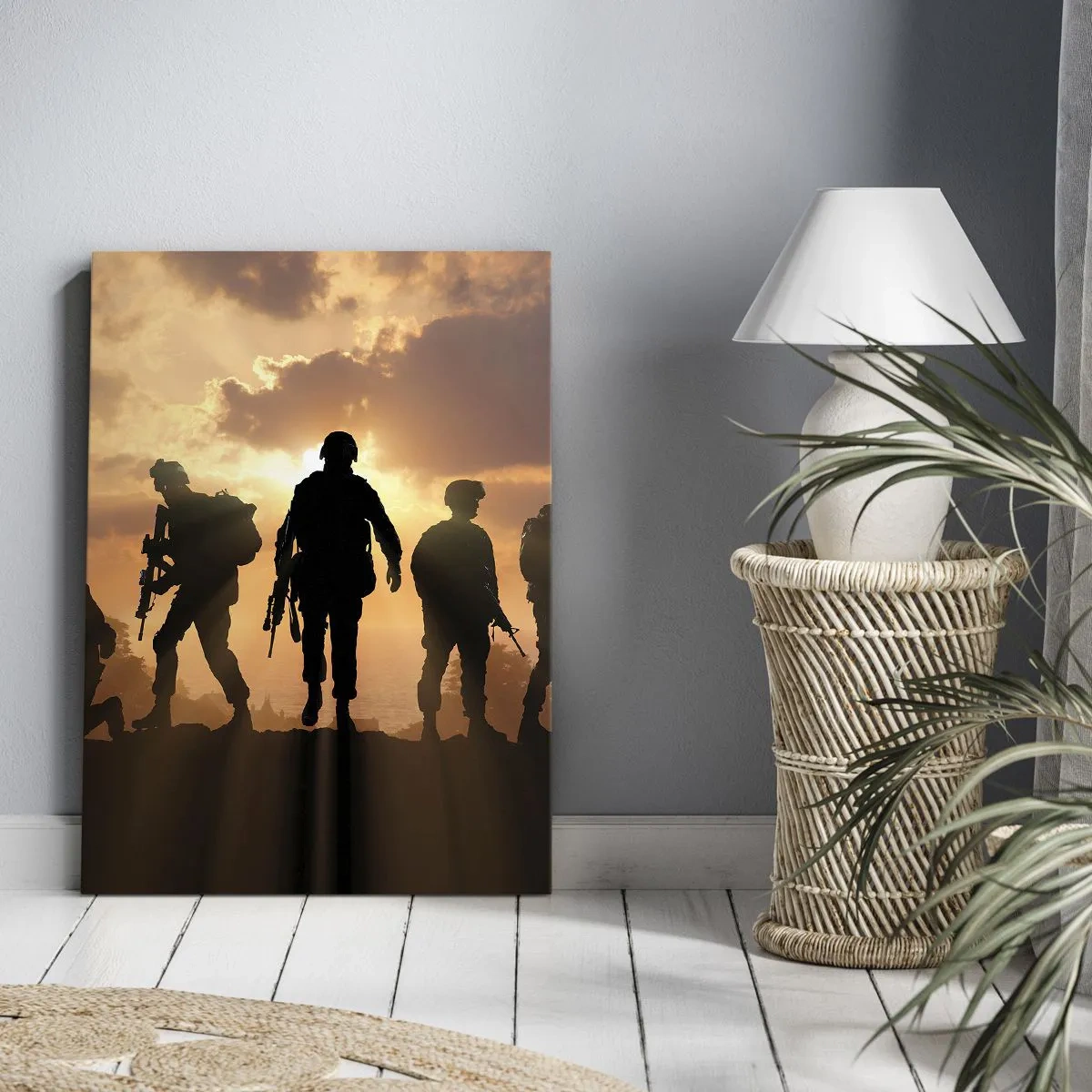 Bild auf Leinwand - Leinwandbild - Waffenbrüder - 45x80 cm