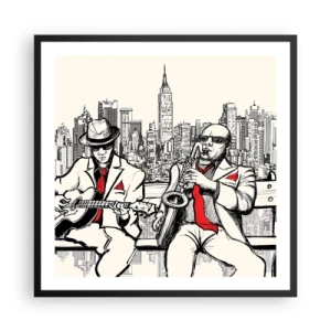 Poster in einem schwarzem Rahmen - New Yorker Improvisation - 60x60 cm