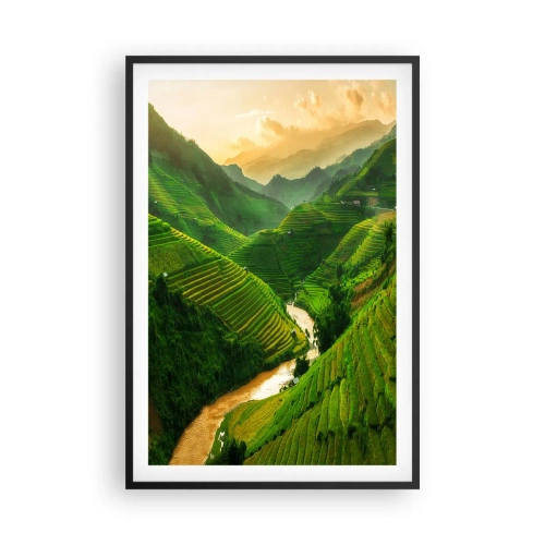 Poster in einem schwarzem Rahmen - Vietnamesisches Tal - 61x91 cm