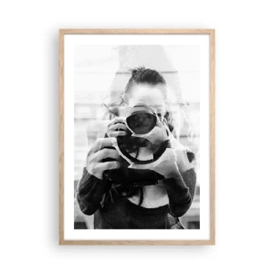 Poster in einem Rahmen aus heller Eiche - Schöpfer und Material - 50x70 cm