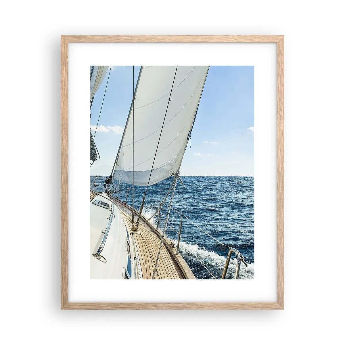Poster in einem Rahmen aus heller Eiche - Ahoi, Abenteuer - 40x50 cm