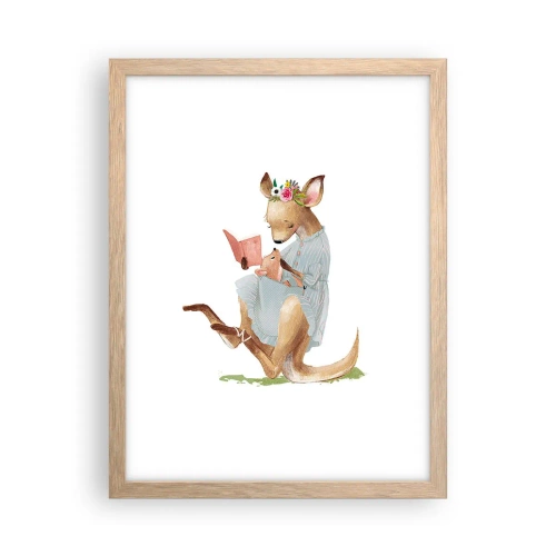 Poster in einem Rahmen aus heller Eiche - Lies mir vor Mama - 30x40 cm