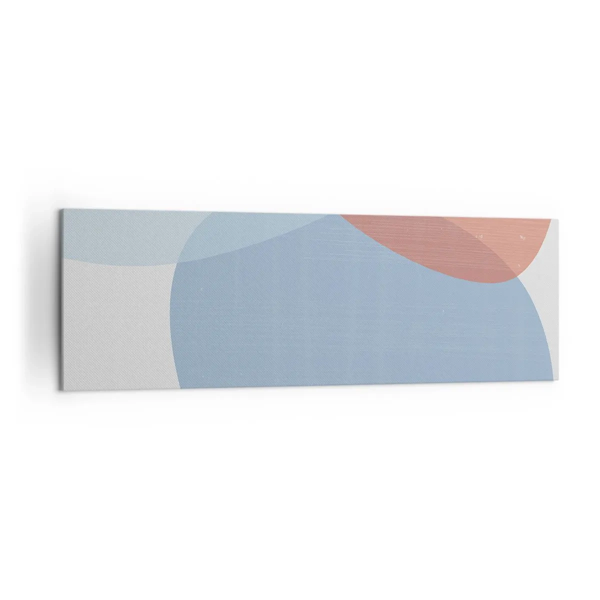 Bild auf Leinwand - Leinwandbild - Eine abstrakte Komposition in Pastelltönen von Blau und Rosa mit organischen Formen. - 160x50cm - Pastellbeziehungen - Moderne Wanddekoration für Wohnzimmer und Schlafzimmer ARTTOR