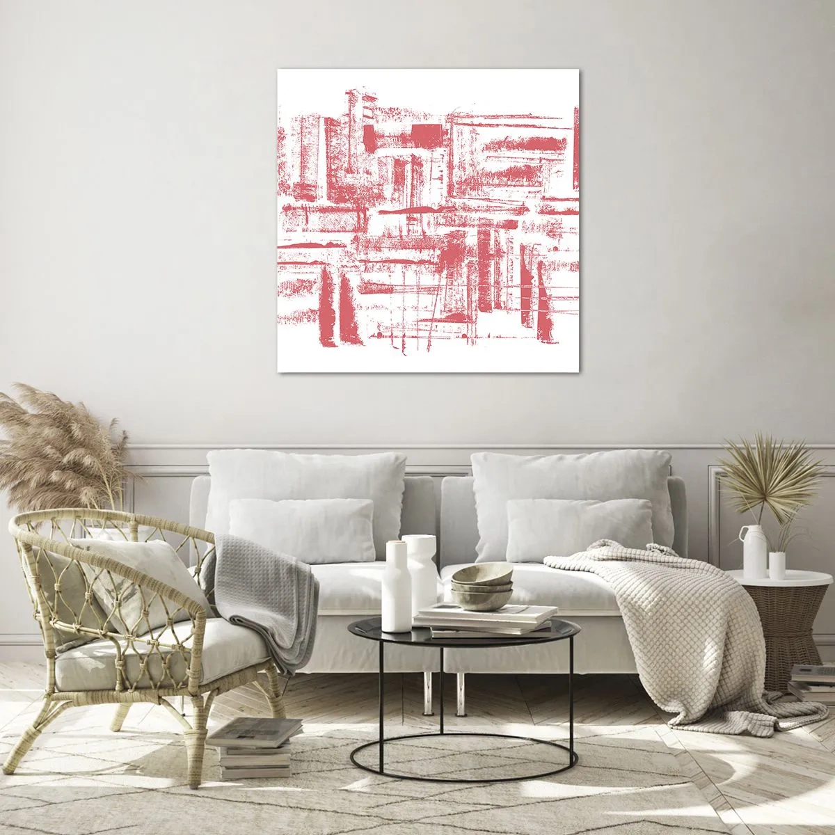 Glasbild - Bild auf glas - Die rote Stadt - 50x50 cm