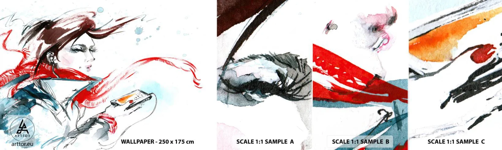 Fototapetenmuster Standard Eco - Mit mir stimmt was nicht - Frau, Telefon, Mode - 100x30 cm