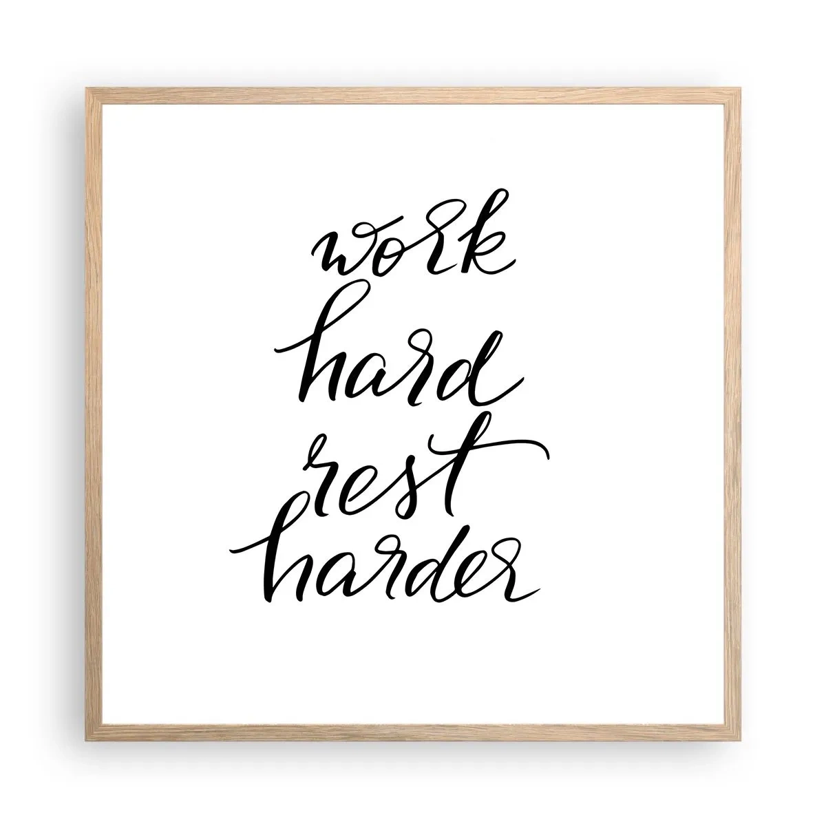 Poster in einem Rahmen aus heller Eiche - Lebensbalance - 60x60 cm