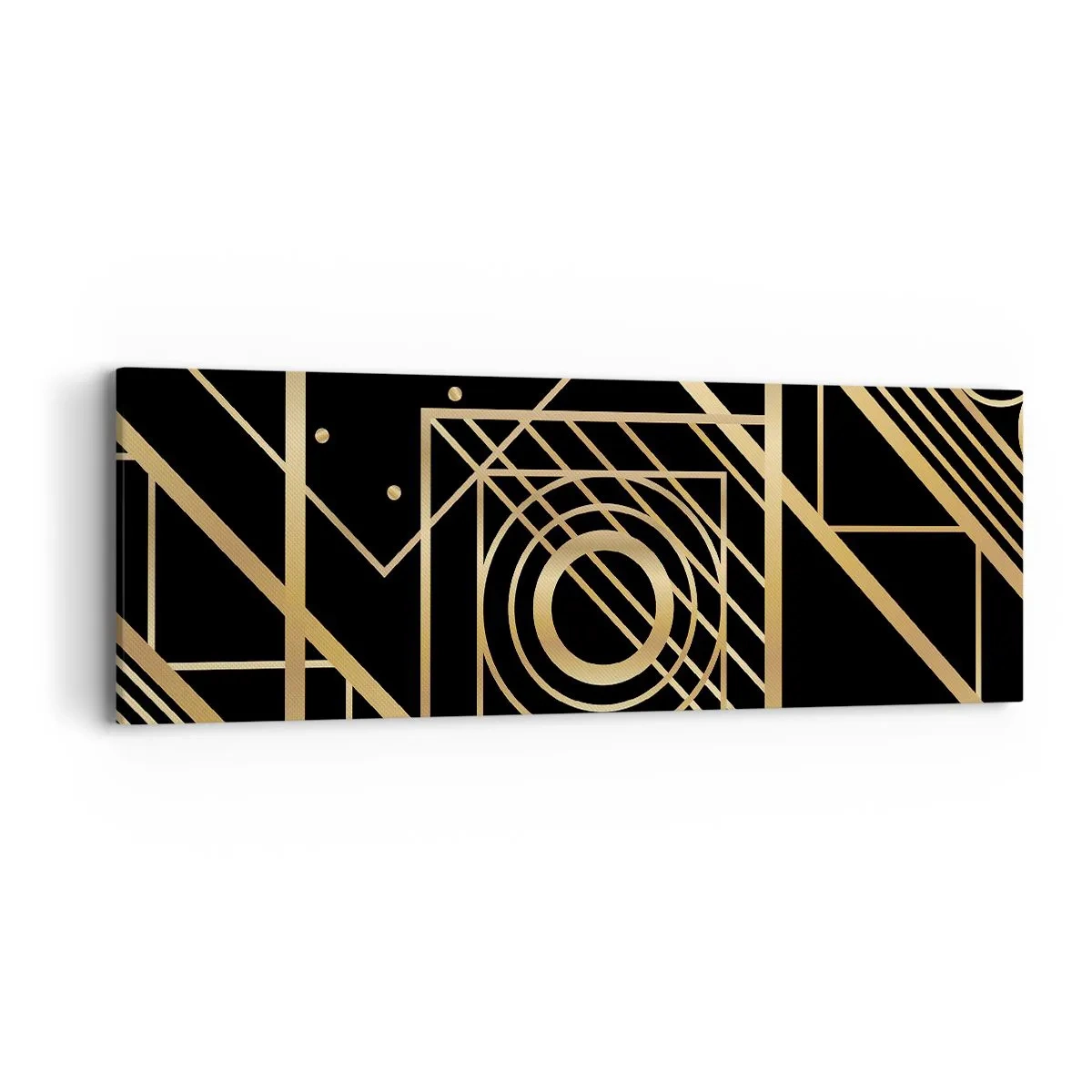 Bild auf Leinwand - Leinwandbild - Goldene Geometrie - 90x30 cm