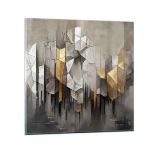 Glasbild - Bild auf glas - Komposition aus Eis und Licht - 30x30 cm