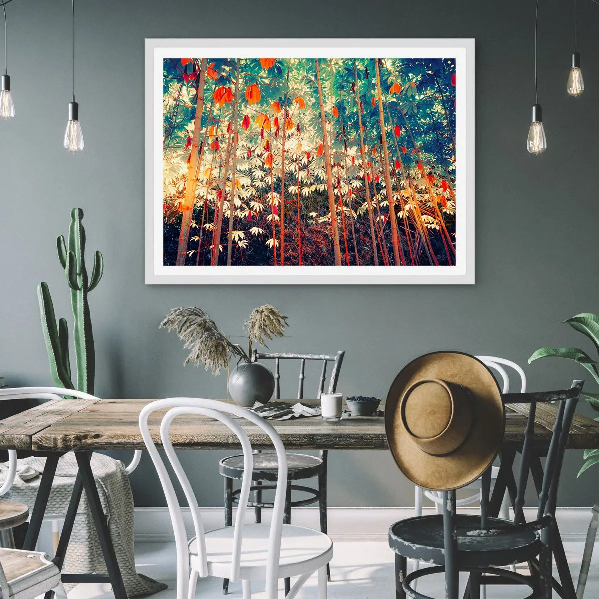 Poster in einem weißen Rahmen - Das geheime Leben der Blätter - 100x70 cm