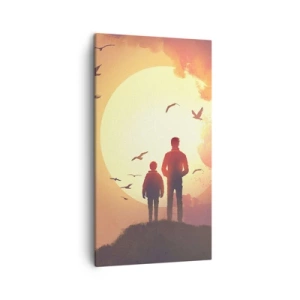 Bild auf Leinwand - Leinwandbild - Von Angesicht zu Angesicht mit der Sonne - 45x80 cm