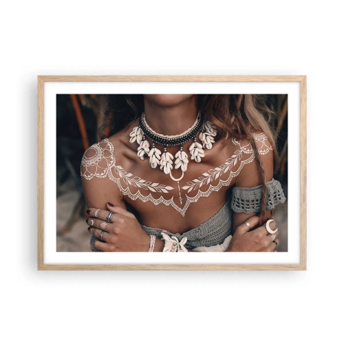 Poster in einem Rahmen aus heller Eiche - Talismane, Rituale der Weiblichkeit - 70x50 cm