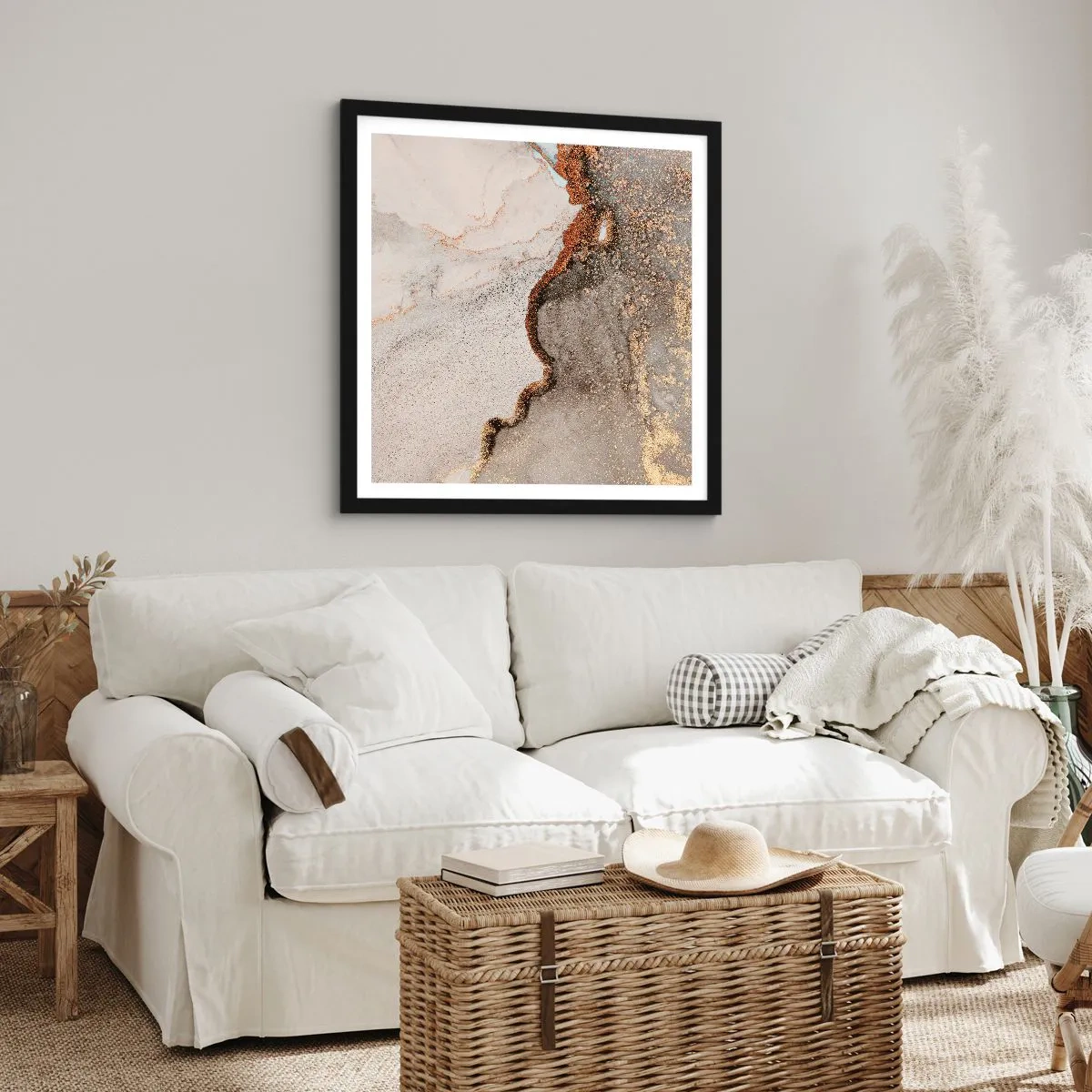 Poster in einem schwarzem Rahmen - An der Grenze der Farben - 40x40 cm